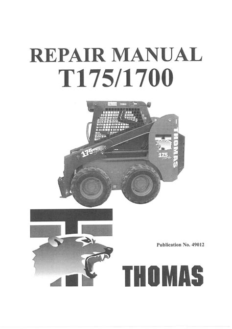 thomas 175 skid steer manual|thomas loader manual.